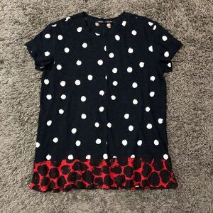 J crew patchwork polka dot T-shirt